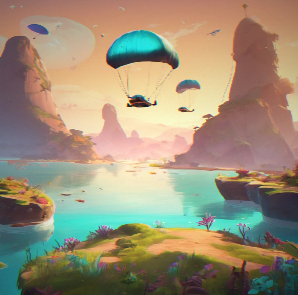A clean, minimalist game interface showing glide ratio, altitude and wind speed — no health bars, no damage Numbers, no leaderboard rankings